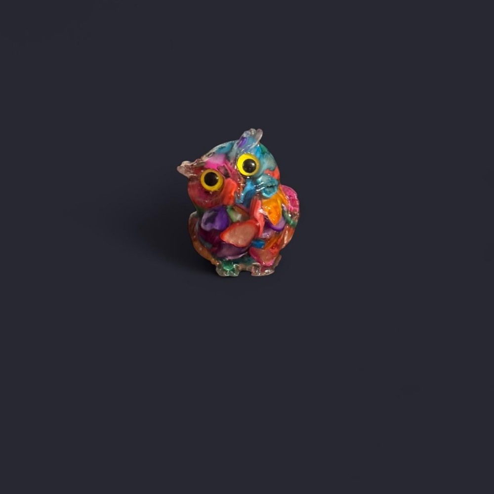 Colorful Mini Resin Owl Figurine